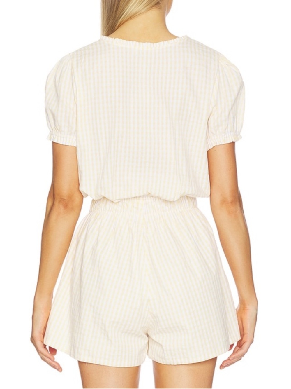 NWT Faithfull the brand yellow gingham romper - Picture 2 of 3